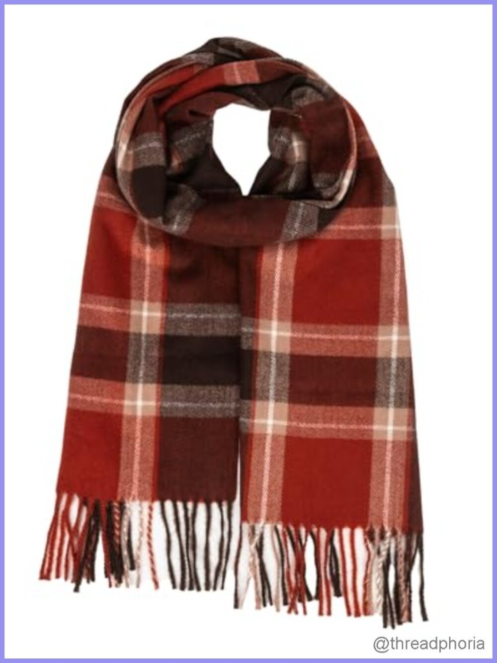 Tartan Plaid Scarf Winter Shawl Wrap - Soft Acrylic Cashmere Blend